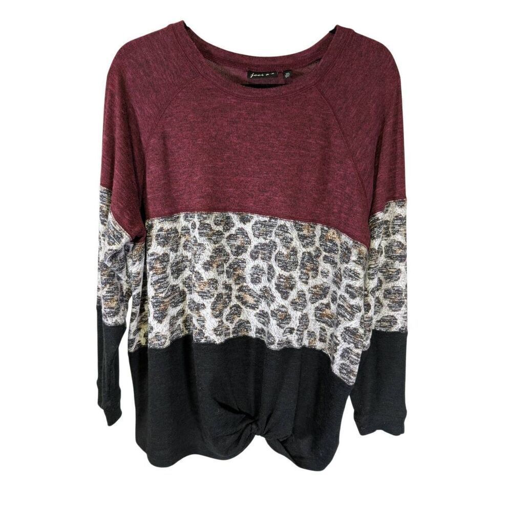 Joei & I Pullover Long Raglan Sleeve Soft Sweater Multicolor Women's Size 1X